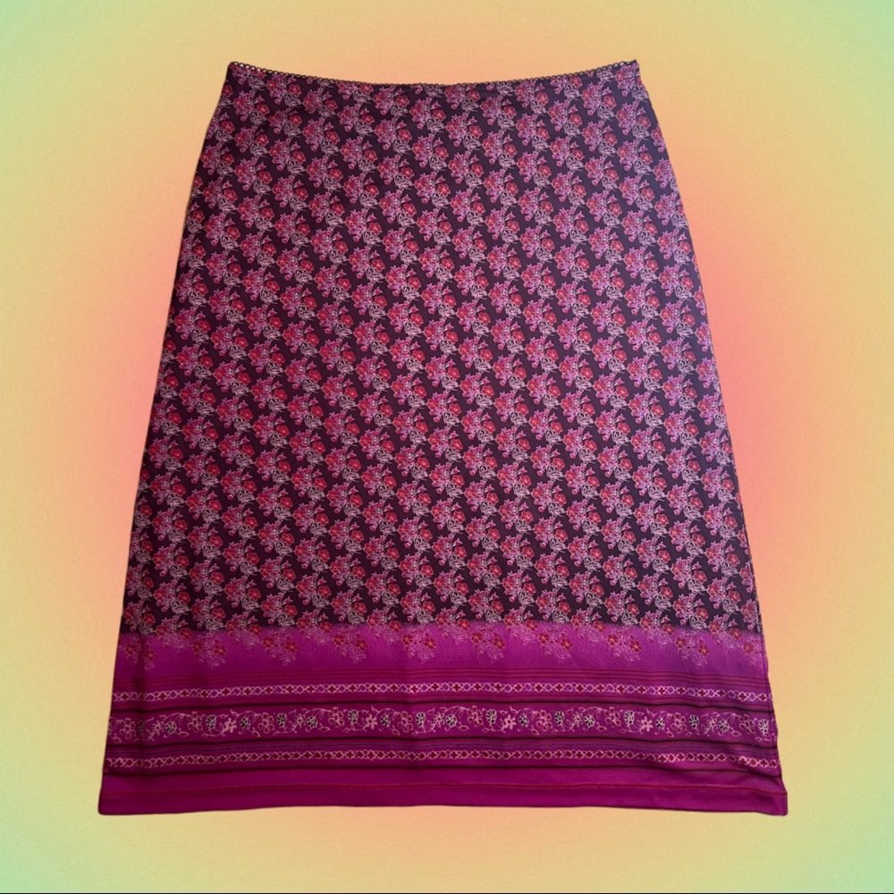 90s Express Floral Midi Skirt